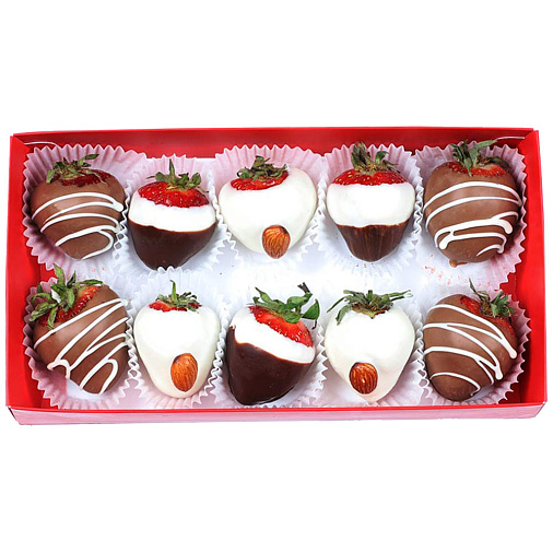 Свежая клубника в шоколаде с миндалем набор 320г