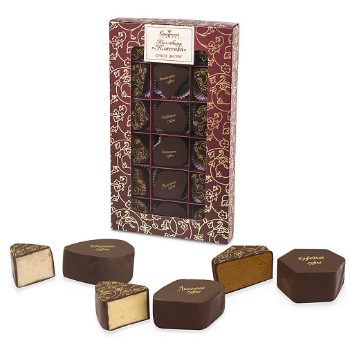 Набор суфле кокосового, кофейного, ванильного, лимонного бордовый 540г