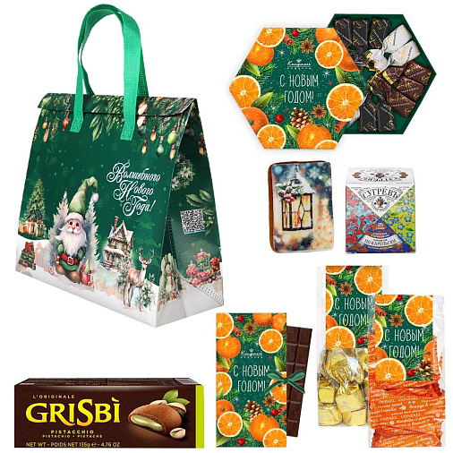 Термопакет "Волшебного Нового года" с конфетами и шоколадом 675г