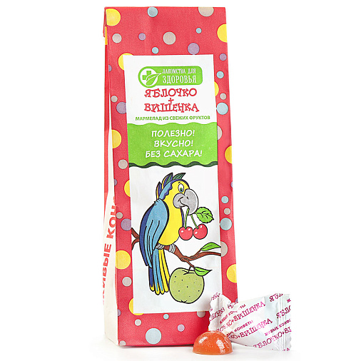 "Без сахара" детский мармелад яблоко и вишенка105г