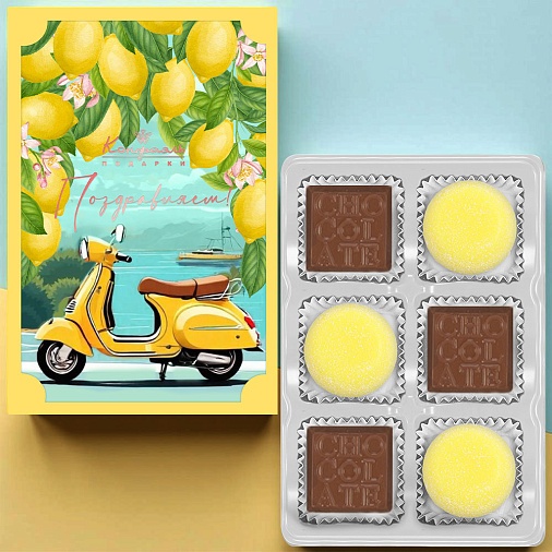 Набор шоколадных конфет и мармелада со вкусом «Банан»