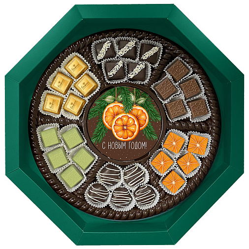 Новогодний набор конфет ассорти, мягкий грильяж, мармелад 375г