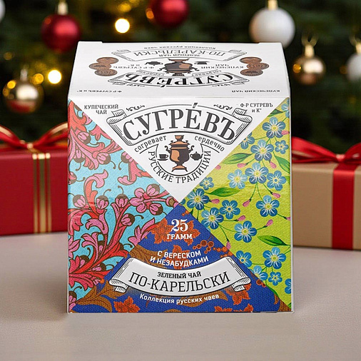 Новогодний набор: конфетами ассорти, мармелад, драже, чай 505г