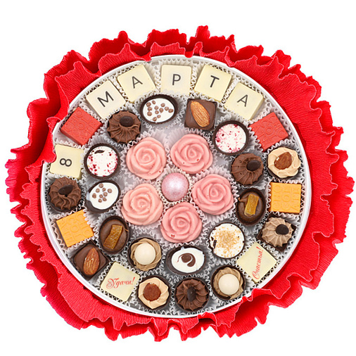 "8 марта" букет из конфет ручной работы 385г