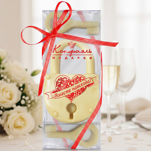 "Вместе навсегда" скульптура замок белый шоколад