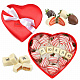 Сердце с конфетами ассорти и свежей клубникой в шоколаде красное 440г