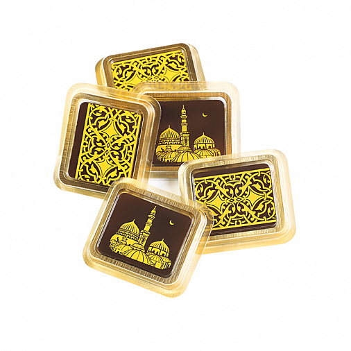 Мусульманские шоколадные поздравления 50г Шоколад горький фигурный украшенный