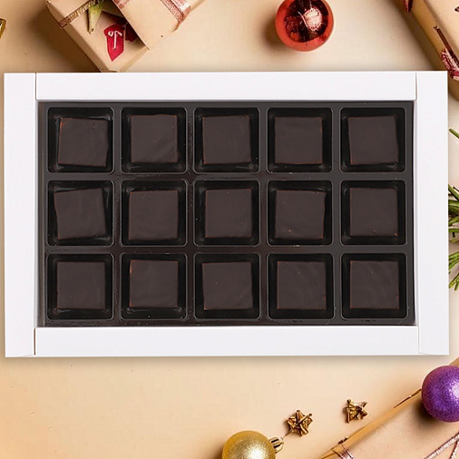 Новогодний набор конфет суфле в горьком шоколаде 90г