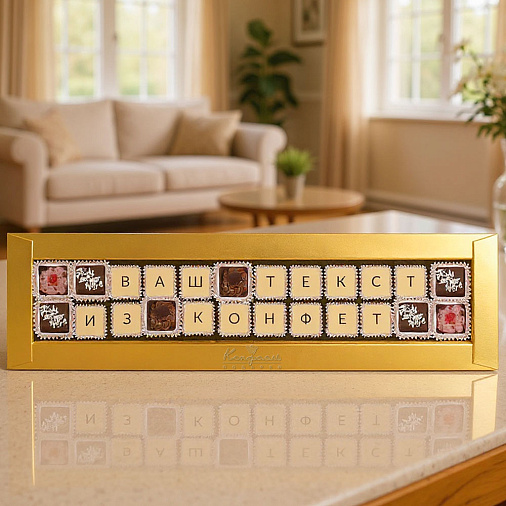 "Ваш текст из конфет" индивидуальный набор 24 конфеты