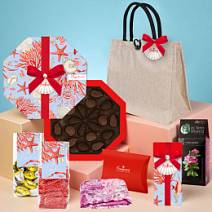 Подарочная сумка-шоппер: мармелад, шоколадные конфеты ассорти, чай