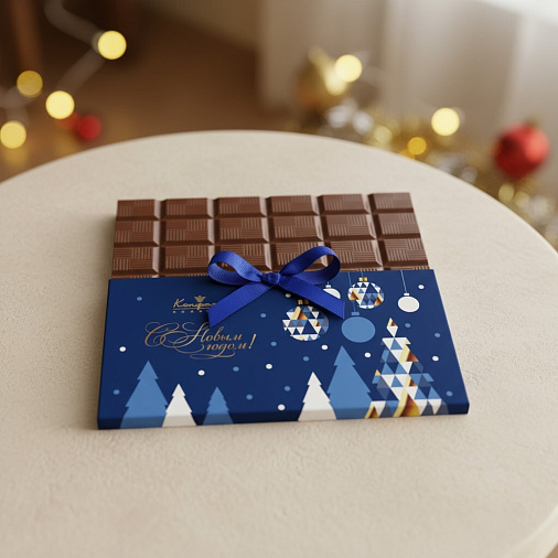 "С Новым годом" шоколад молочный синий 60г