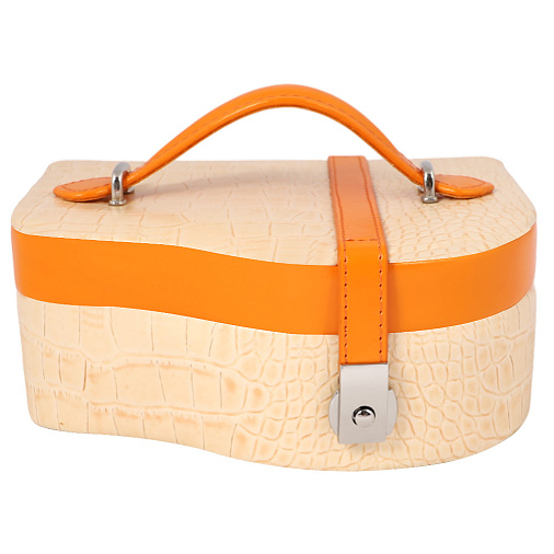 Шкатулка для украшений оранжевая 21х12х8 см 
