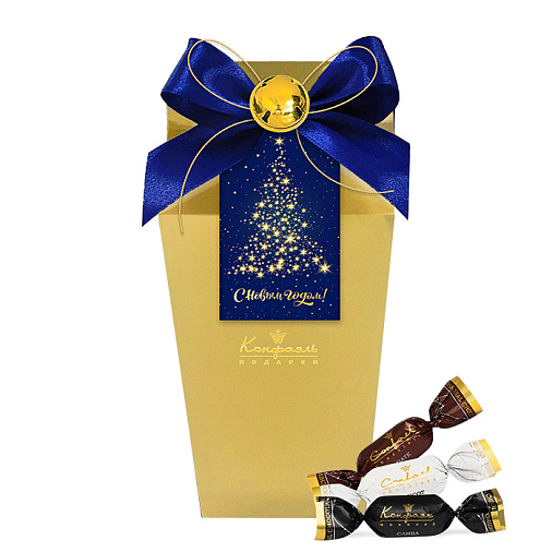 Набор конфет золотой сухофрукты в шоколаде 155г