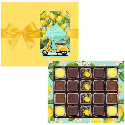 Набор шоколадных конфет, суфле лимонного в горьком шоколаде 175г