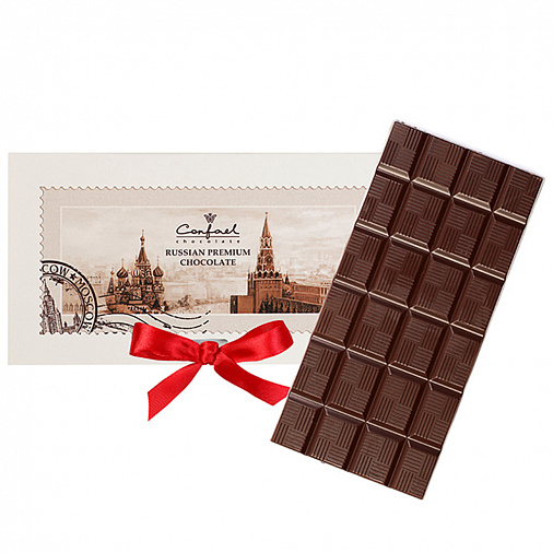 Открытка с изображением Красной площади шоколад горький 60г  