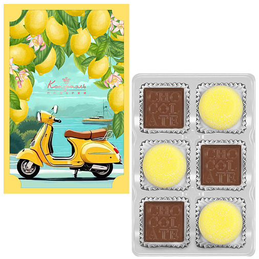 Набор шоколадных конфет и мармелада со вкусом «Банан» 80г