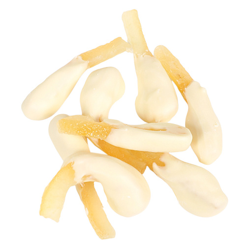 «Любимый вкус» цукаты лимонные корочки в белом шоколаде 50г (зеленое новогоднее оформление)