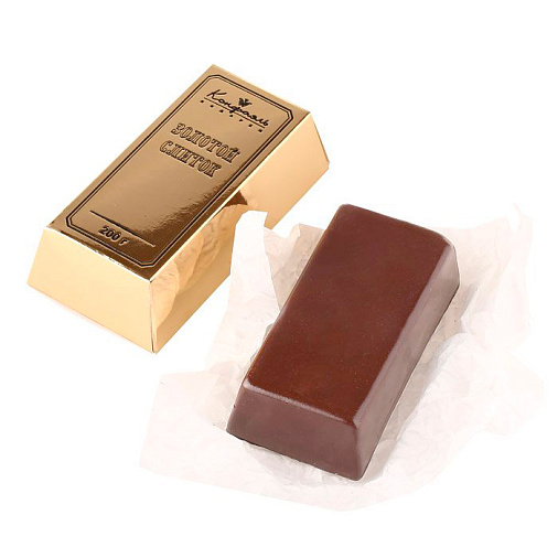 "Золотой слиток" скульптура молочный шоколад 