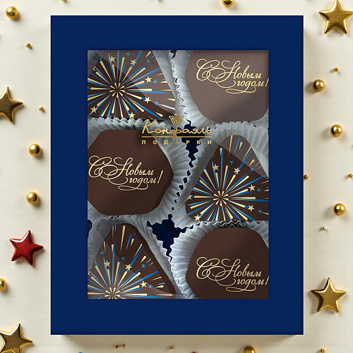 Новогодний набор суфле в горьком шоколаде 180г