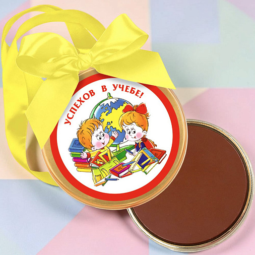 "Успехов в учебе" медаль молочный шоколад