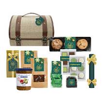 Подарочный набор: шоколад, мармелад, конфеты ассорти, джем, кофе, чай, печенье 1180г