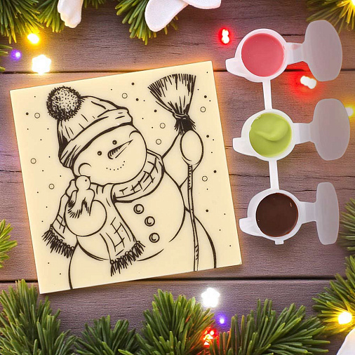 "Снеговик" раскраска белый шоколад 45г