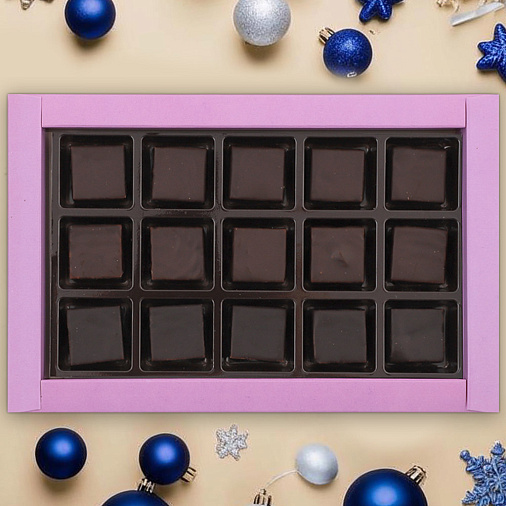 «Дед Мороз на санях» набор конфет суфле в горьком шоколаде 90г