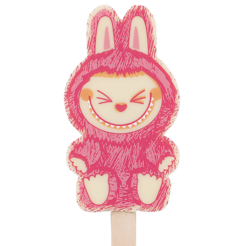 "Лабубушка" шоколад белый на палочке 19г (розовый декор)