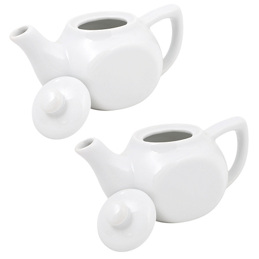 Набор белых фарфоровых чайников (2шт.)