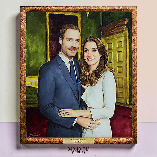 "Портрет 2 лица" индивидуальная картина 34х48 см