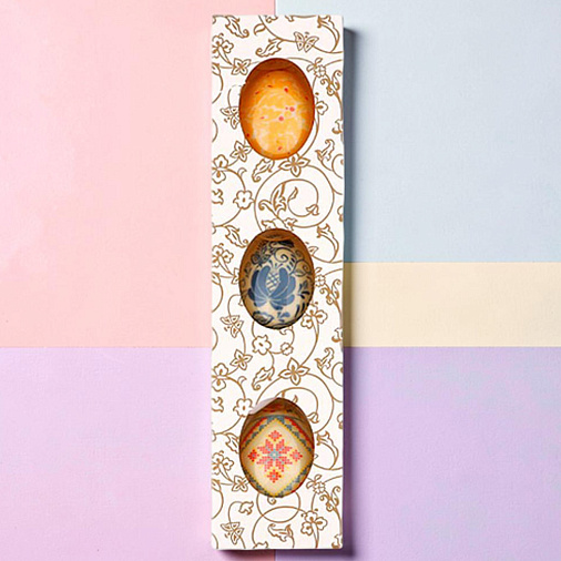 "Россия" набор 3 яйца белый шоколад