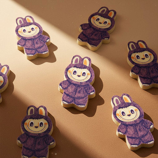 Шоколад белый "Лабубушка" с фиолетовым декором 18г