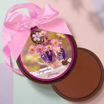 «С праздником весны» медаль молочный шоколад