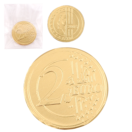 Монетка из горького шоколада 2 евро7г