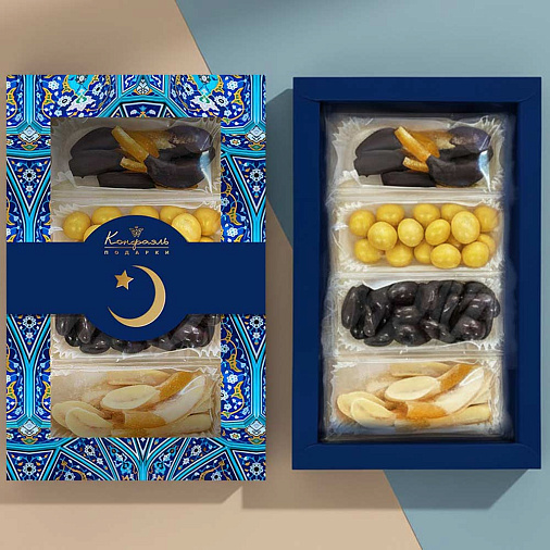 "Ураза-Байрам" подарочный набор: драже, конфеты глазированные (цвет синий)