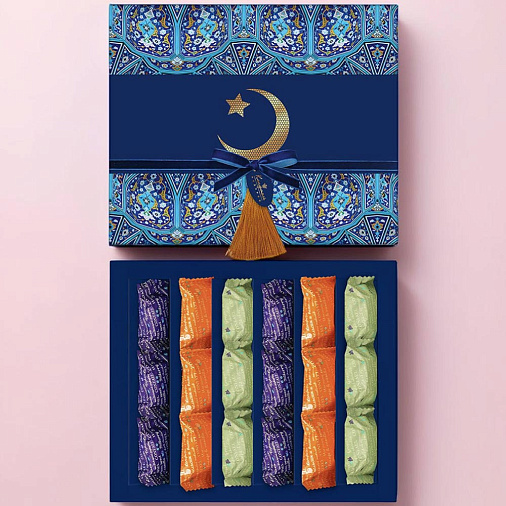 "Ураза-Байрам" подарочный набор двуслойных конфет мармелад+суфле (цвет синий)