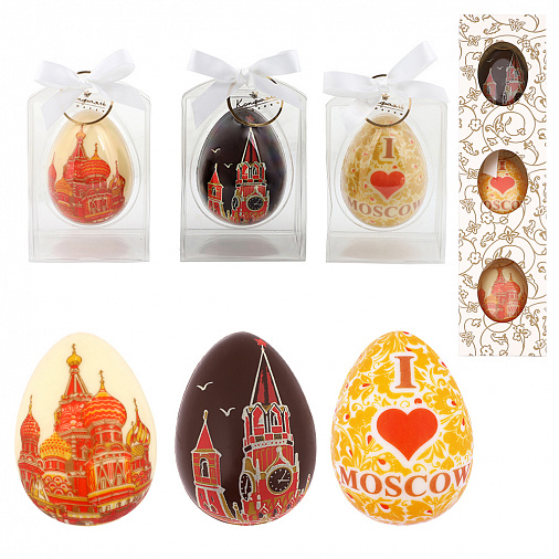 3 яйца из горького и белого шоколада коллекция Москва 90г