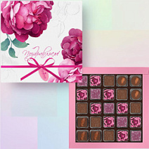 "Поздравляем" набор шоколадных конфет (пионы)