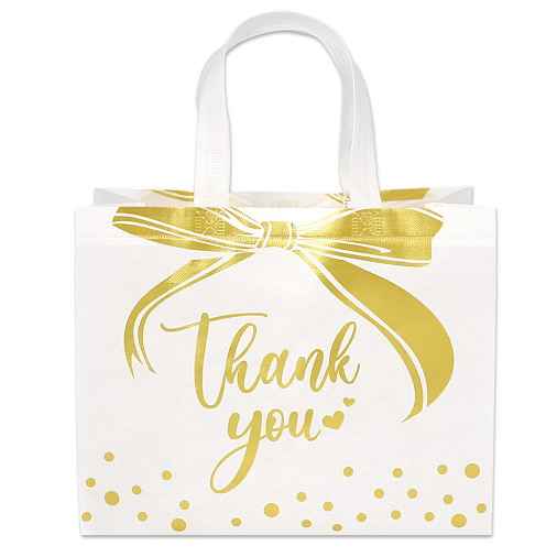 Подарочный пакет Thank you 32*14*25,5 см ,белый