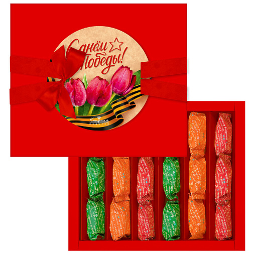 "С Днём Победы" набор двуслойных конфет мармелад + суфле