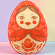 "Русская красавица в красном платке" яйцо белый шоколад 