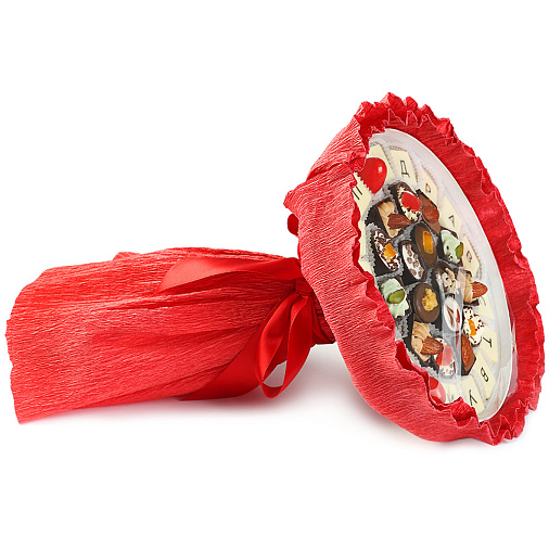 "Здравствуй школа" букет из конфет ручной работы (красный)