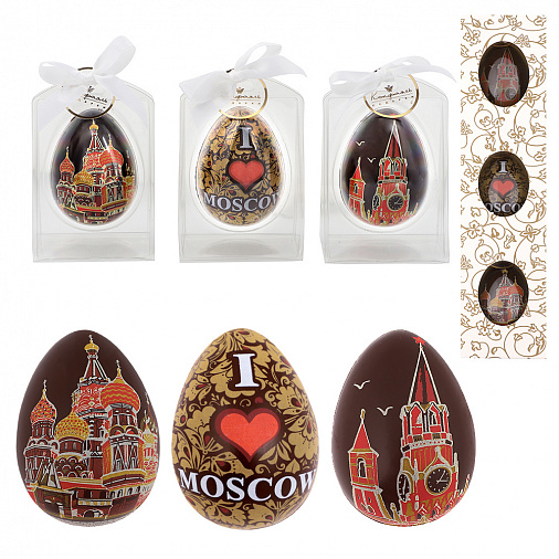 3 яйца из горького шоколада коллекция Москва 90г
