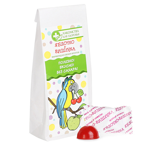 "Без сахара" детский мармелад яблочко + вишенка 55г