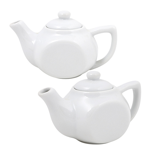 Набор белых фарфоровых чайников (2шт.)