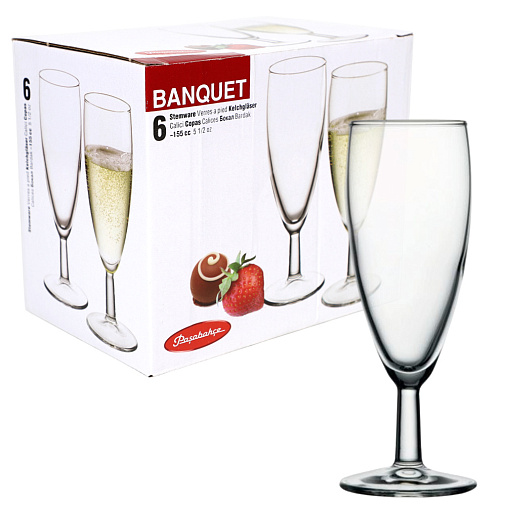 Бокалы под шампанское "Banquet" 155мл (набор 6 шт)
