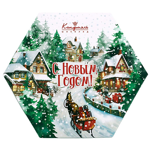 Новогодний набор суфле в шоколаде (ванильное, шоколадное, кофейное) 105г (пейзаж)