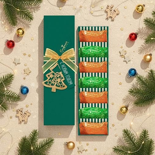 Новогодний набор двуслойных конфет мармелад и суфле в горьком шоколаде 105г