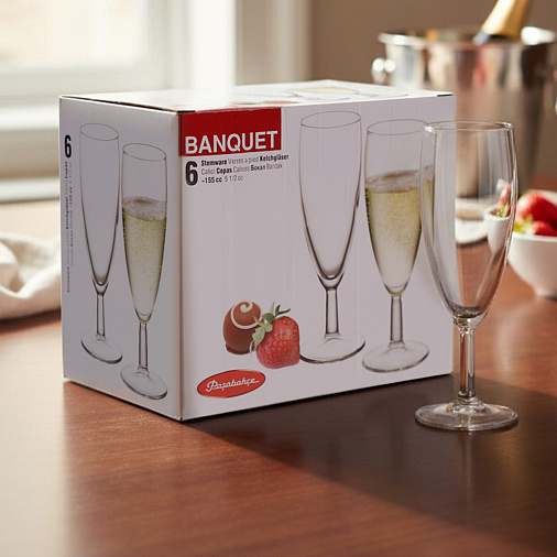 Бокалы под шампанское "Banquet" 155мл (набор 6 шт)