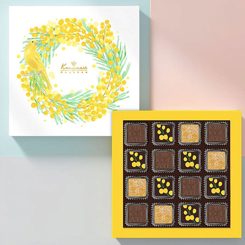 Подарочный набор конфет ассорти (мимоза)